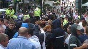 Protest outside Luton Crown Court