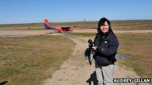 Audrey Gillan on the Falkland Islands