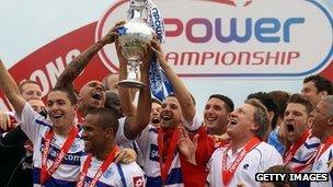 QPR celebrate Championship win and promotion to Premier League in 2011