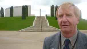 Paul Kennedy near the Armed Forces Memorial