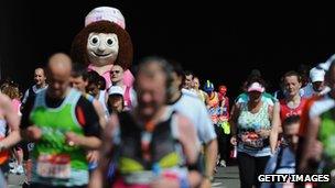 Charity runners in the London Marathon