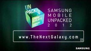 Samsung Galaxy smartphone tease screenshot