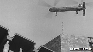 British Pathe footage of the spire being put into place in 1962