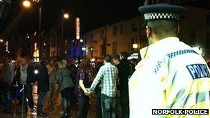 Police on Prince of Wales Road, Norwich