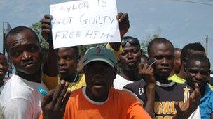 Pro-Taylor supporters in Monrovia, 26 April 2012