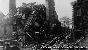 Damaged house in York