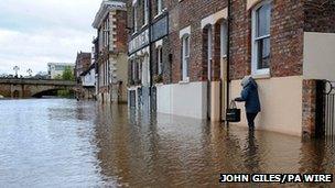 Flood water in York