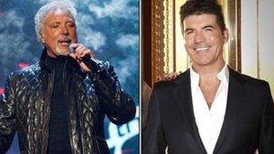 Sir Tom Jones (left) and Simon Cowell, who head the judging panel on The Voice and Britain's Got Talent respectively