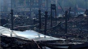 Aftermath of fire at Sheffield Ski Village