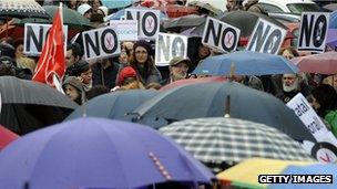 Demonstrators in Madrid