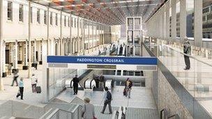 Artist's impression of Paddington Crossrail