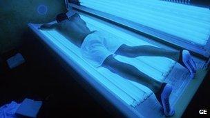 Man on sunbed