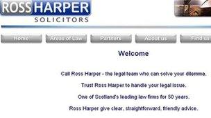 Screen grab of Ross Harper's website