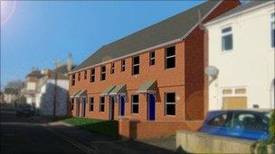 Drawing of new Lincoln City Council houses