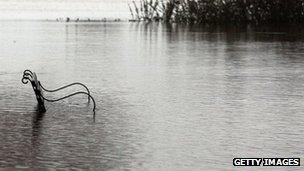 Flood waters in Tewkesbury, in Gloucestershire