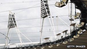 Lights on the roof of the Olympic Stadium