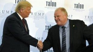 Toronto mayor Rob Ford meets Donald Trump.