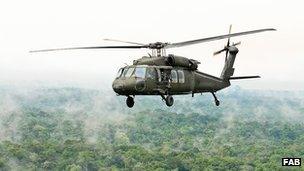 Brazilian helicopter in the Amazon