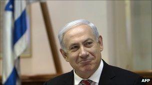 Benjamin Netanyahu in the weekly cabinet meeting on 29 April