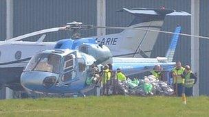 Guernsey Post helicopter at Guernsey Airport