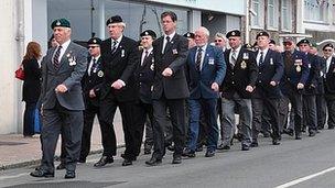 Guernsey veterans on parade on Liberation Day