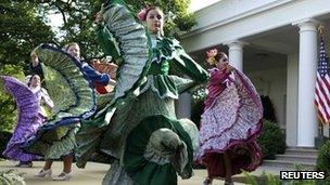 Mexican traditional dancers perform at the White House