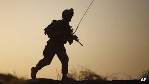 Silhouette of a soldier