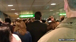 Queues at Stansted Airport