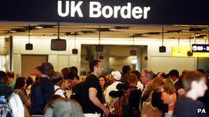 Passengers at Heathrow Airport