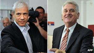 Boris Tadic (L) and Tomislav Nikolic (R) - 6 May 2012