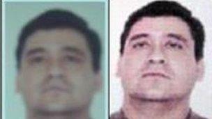 Photos of Javier Antonio Calle Serna released by the Colombian police