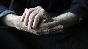 Elderly man's hands