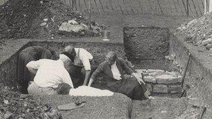 Excavations at Glastonbury in the 1950s