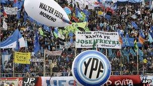 Supporters of Argentine President Cristina Fernandez de Kirchner