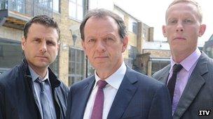 Jason Durr, Kevin Whately and Laurence Fox in Lewis