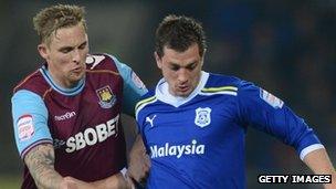 Andrew Taylor of Cardiff City in the current blue shirt