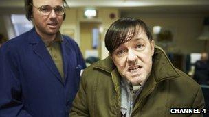 Ricky Gervais and Karl Pilkington in Derek