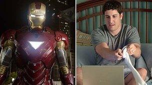 Iron Man in Marvel Avengers Assemble and Jason Biggs in American Pie: Reunion