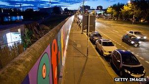 Remaining section of Berlin Wall photographed 2011