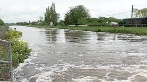 Floodwater on the Somerset levels