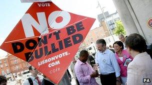 Poster saying 'no don't be bullied', June 2008