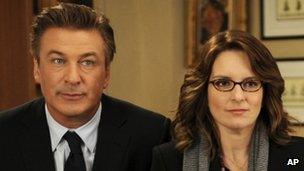 Tina Fey and Alec Baldwin in 30 Rock