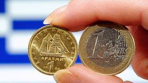 Drachma and euro