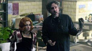 Helena Bonham Carter and Tim Burton on the Dark Shadows set