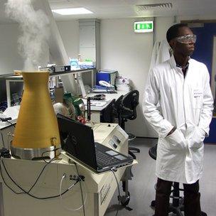 Student with cooling tower module