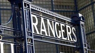 The gates of Rangers' Ibrox Stadium