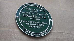 Edward Lear plaque