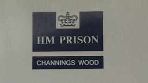 HMP Channings Wood sign