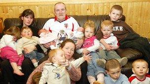 Mick Philpott and his family in 2007