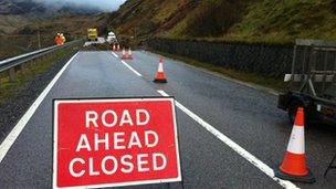 landslip on A83 at Rest and Be Thankful (Pic Pete Cole)